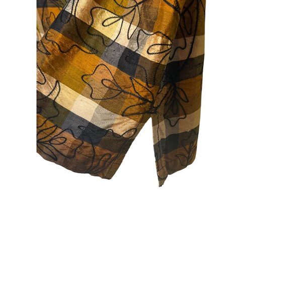Chico's Design Vintage 100% Silk Button-Up Embroidered Blouse Fall Autumn Size L - Picture 4 of 7